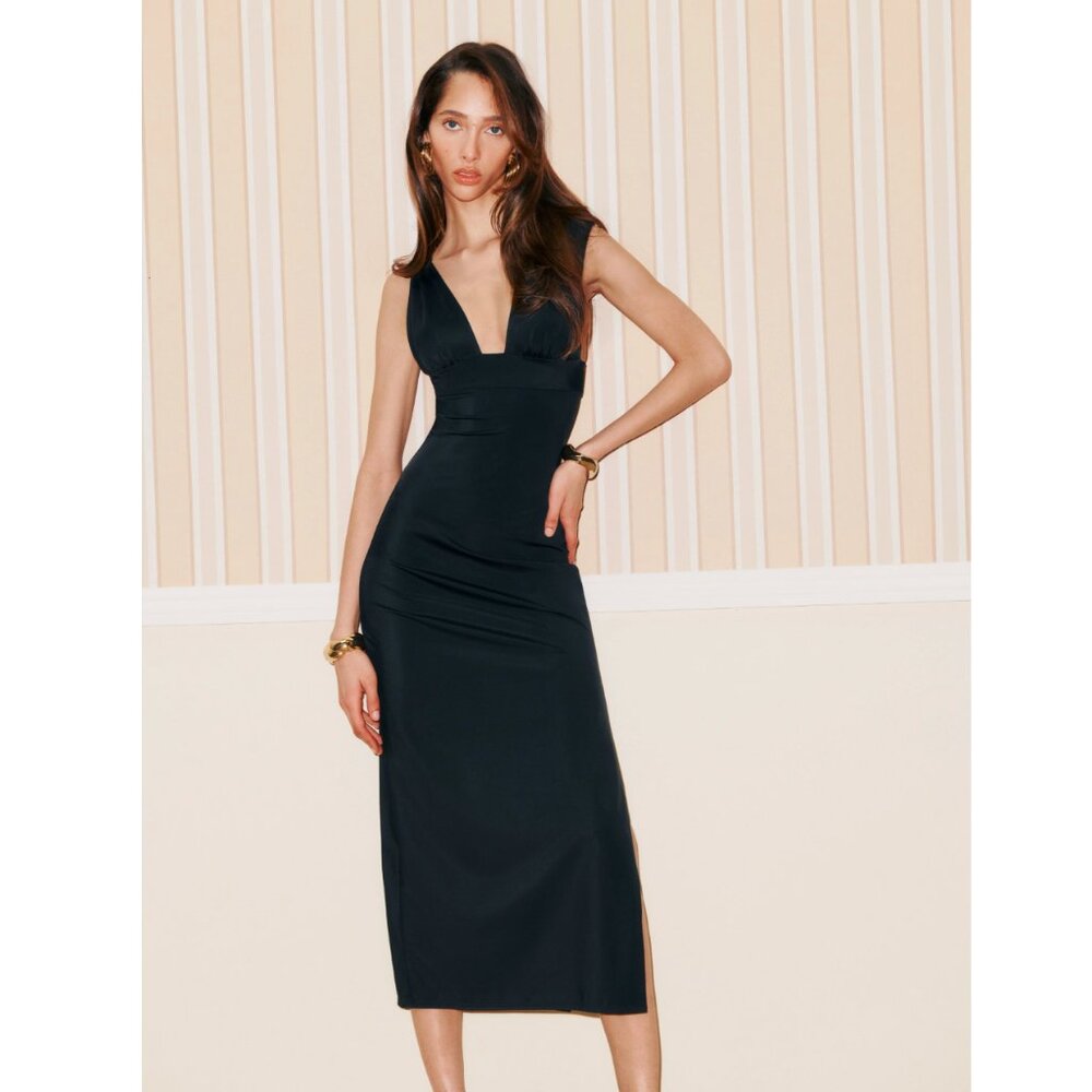 Reformation Varun Dress Black - Size 2